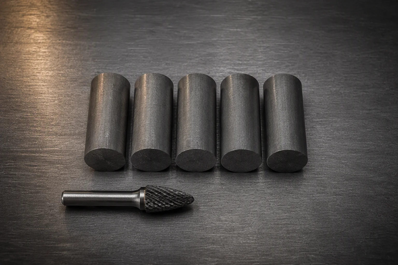 Carbide blank stock and finished rotary burr