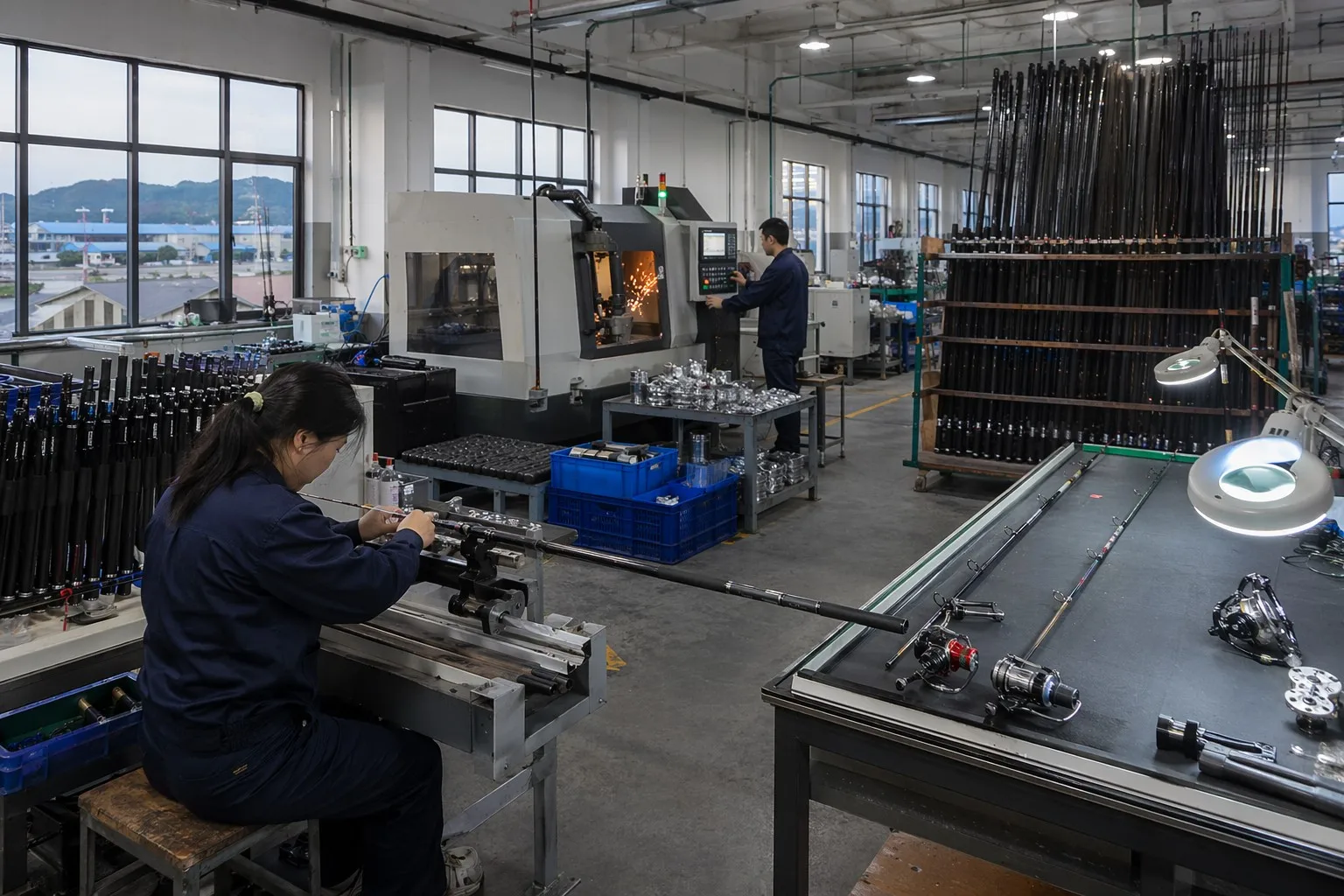 Fishing tackle factory production floor