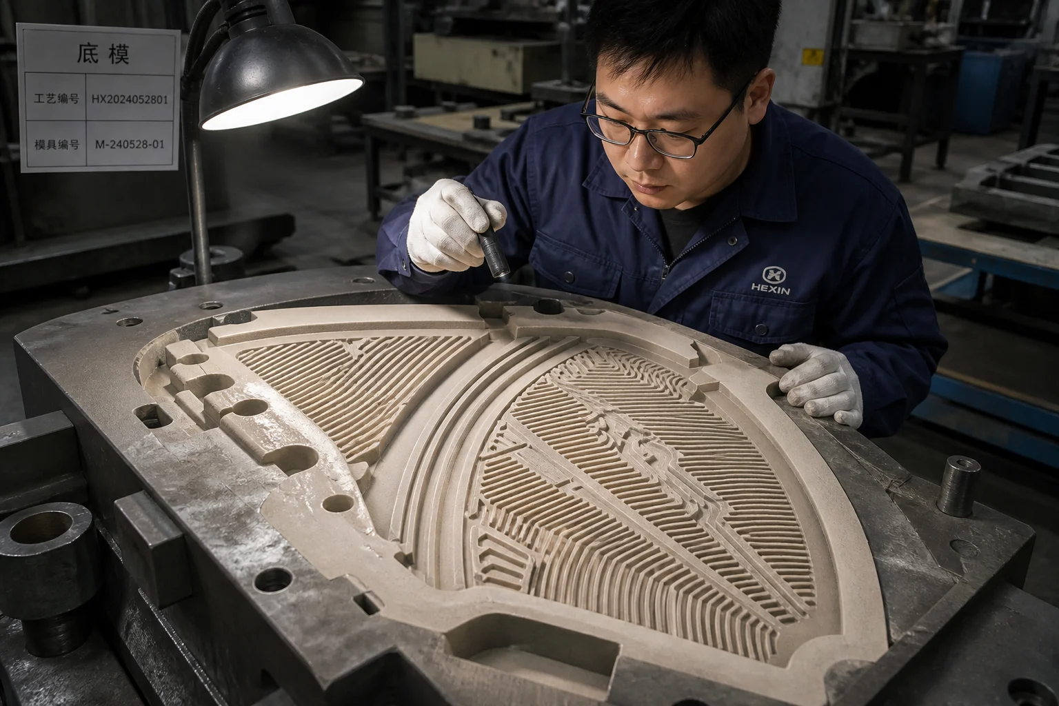 Precision ceramic shell and resin-sand mold assembly for casting refiner plate segments