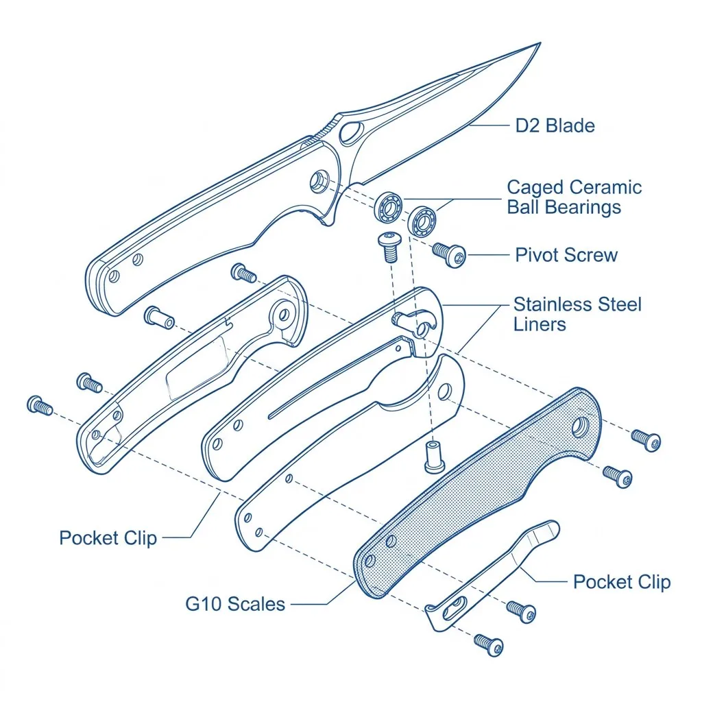 Exploded View of EDC Knife