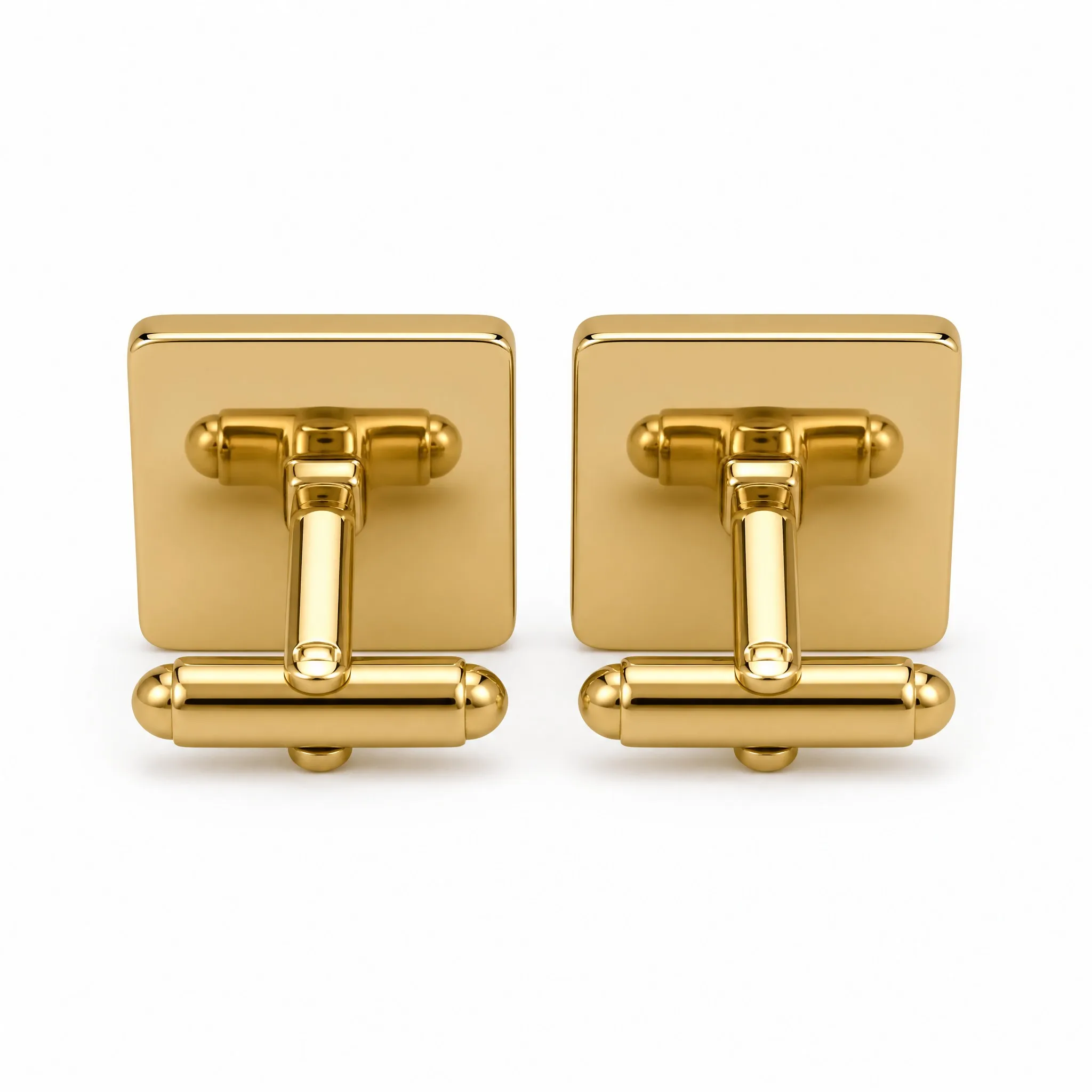 Whale back closure mechanism gold cufflinks