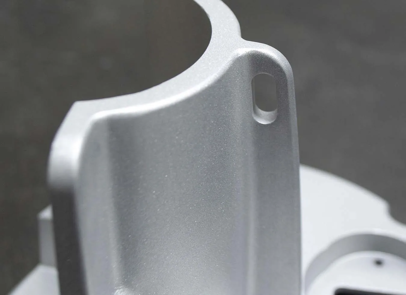 Bead blasted matte finish part loading=