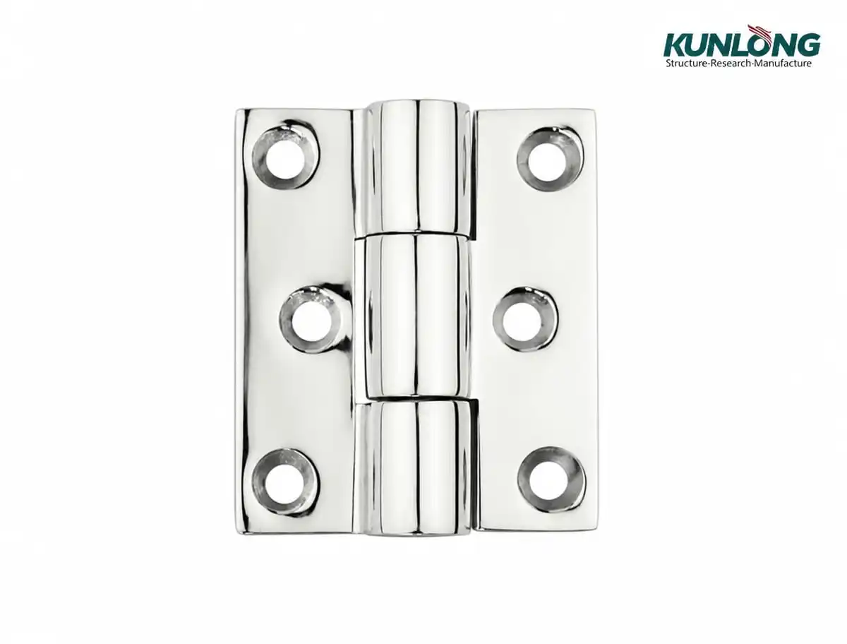 SK2-6880S stainless steel heavy-duty hinge on a white background with KUNLONG logo
