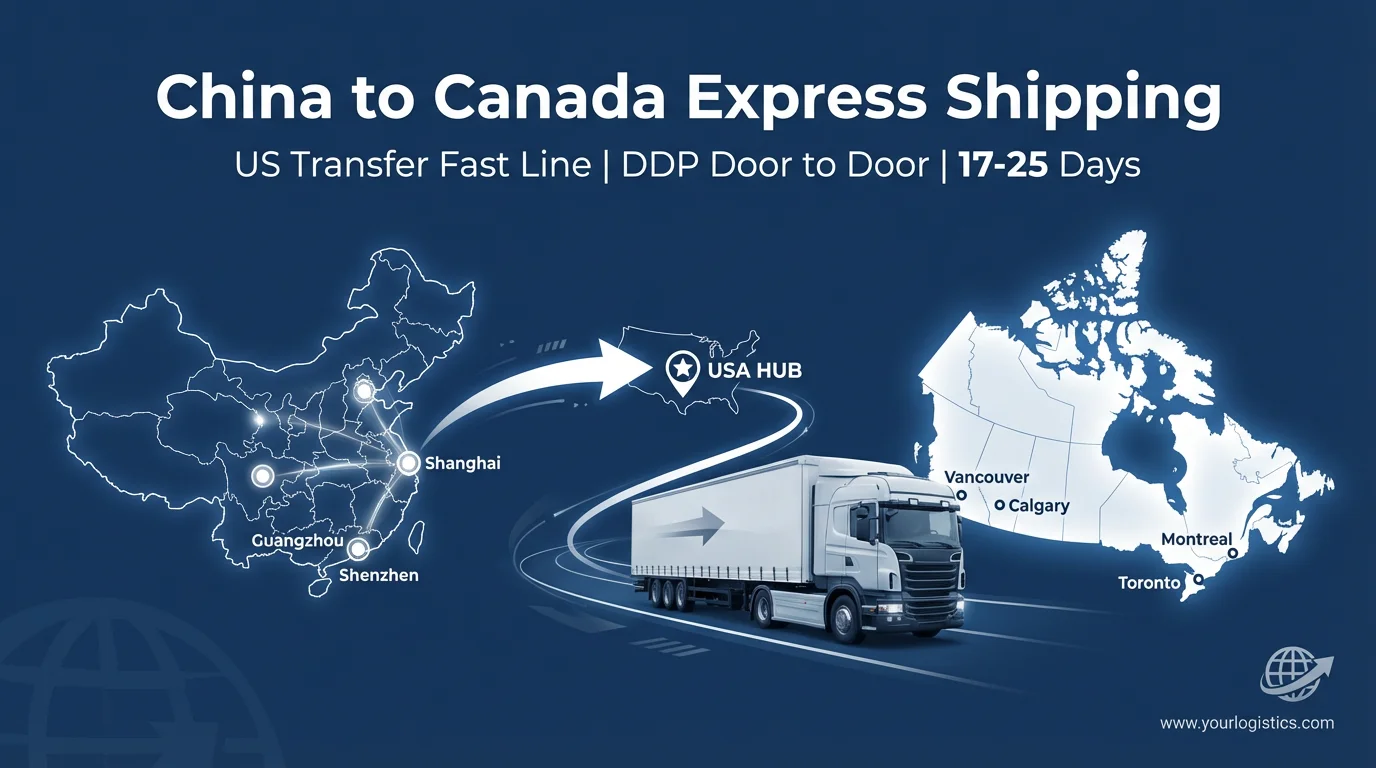 China to Canada Express Shipping via US Transfer Fast Line - DDP Door to Door