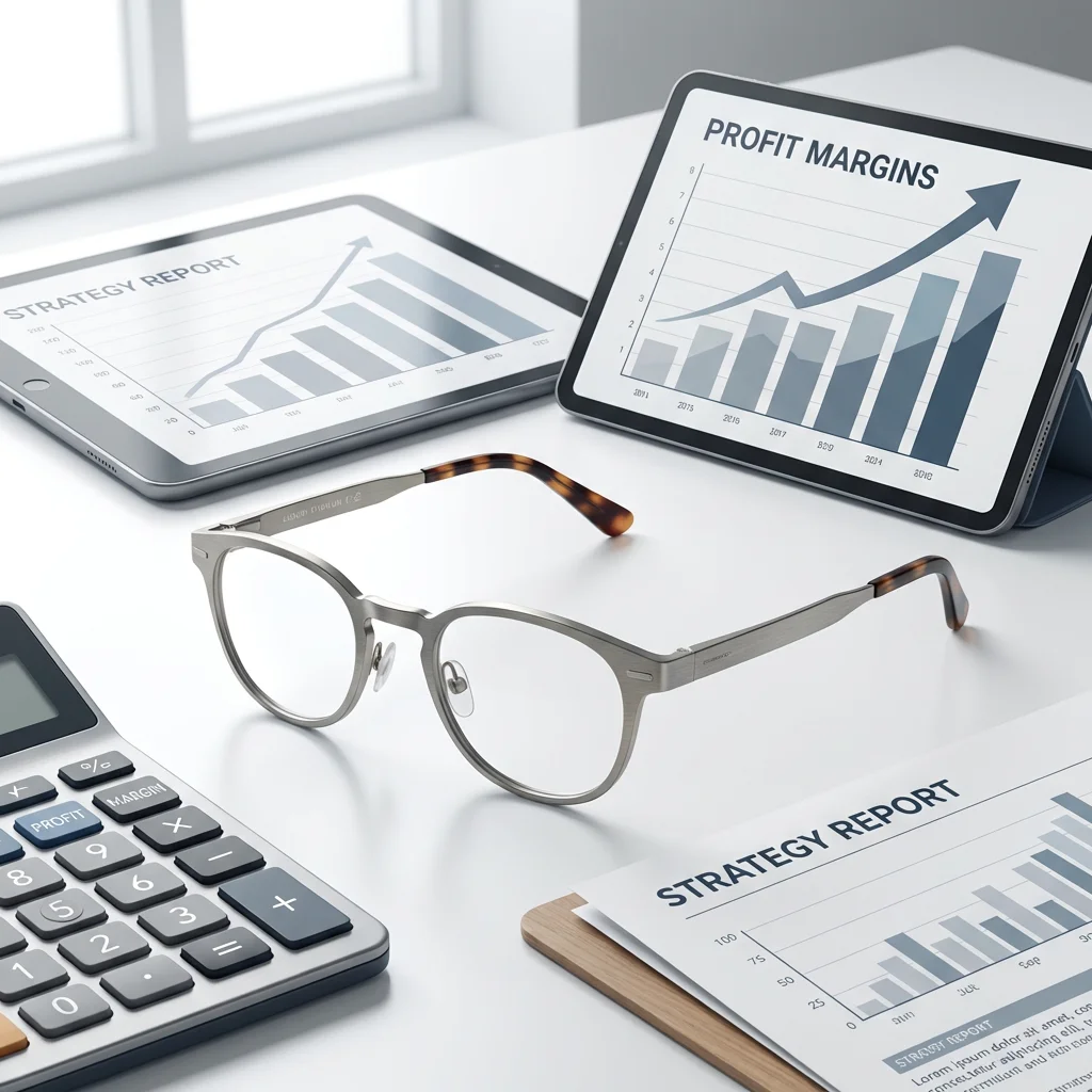 Análisis de precios y margen de beneficio de gafas