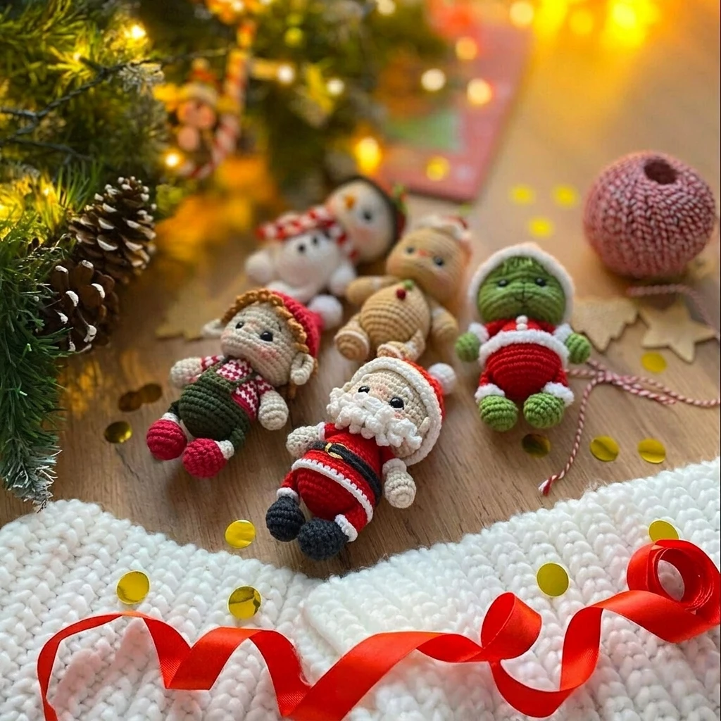 Crochet Christmas gingerbread doll set