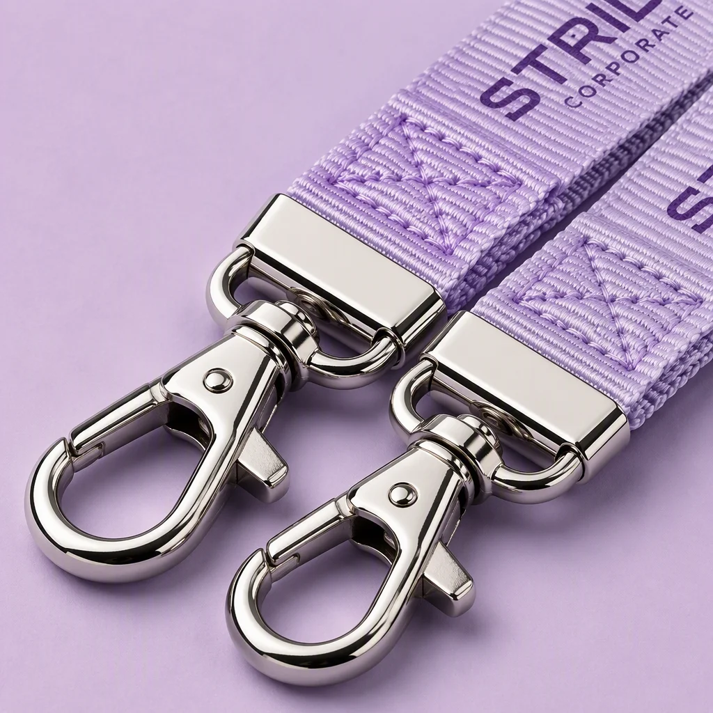 Twin Metal Snap Hooks Macro & Heavy-Duty Box X-Stitching Detail