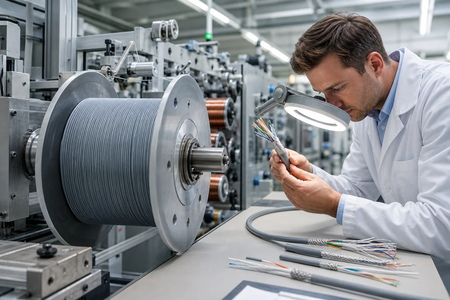 Precision cable factory in Germany with shielded twisted pair machinery