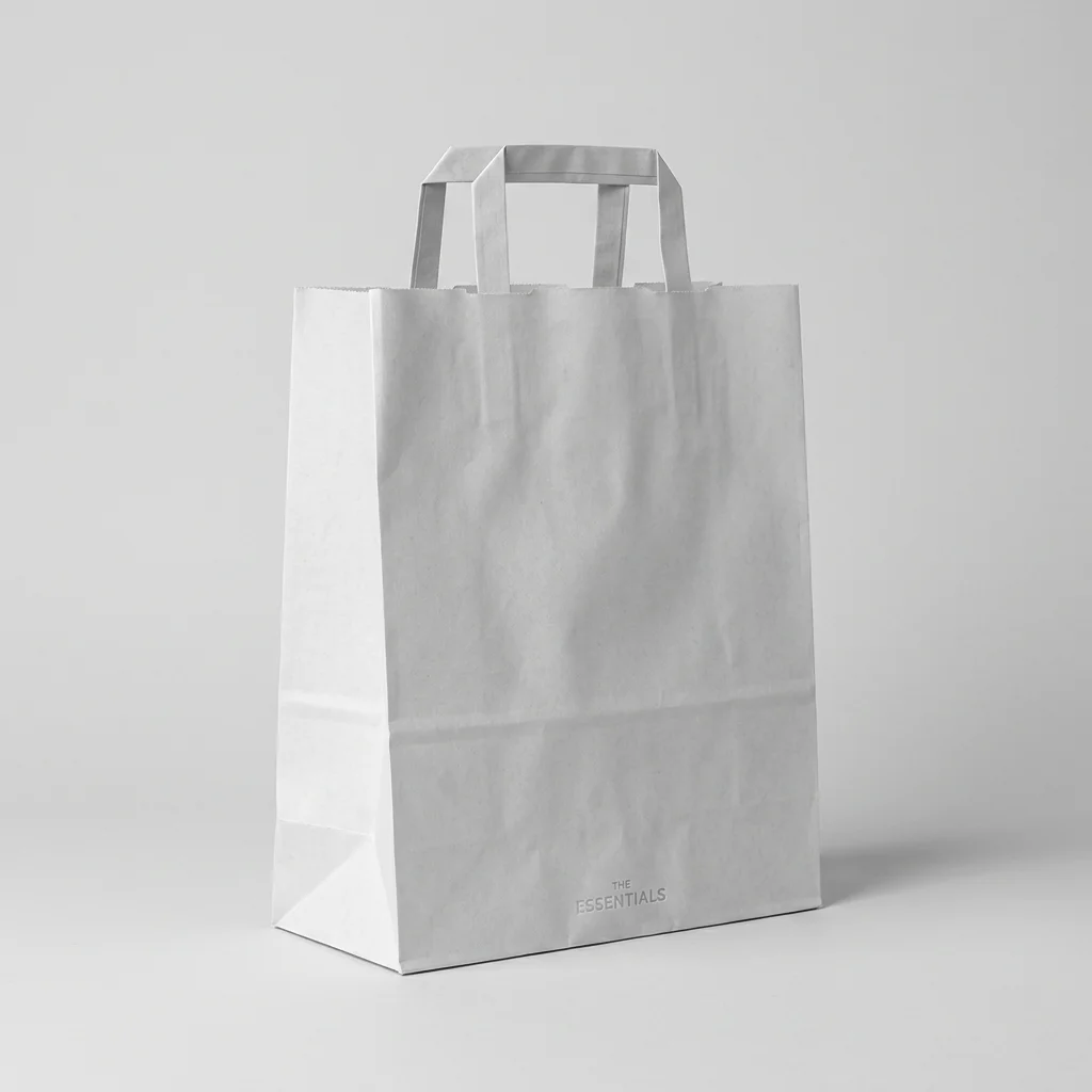 White Kraft Flat Handle
