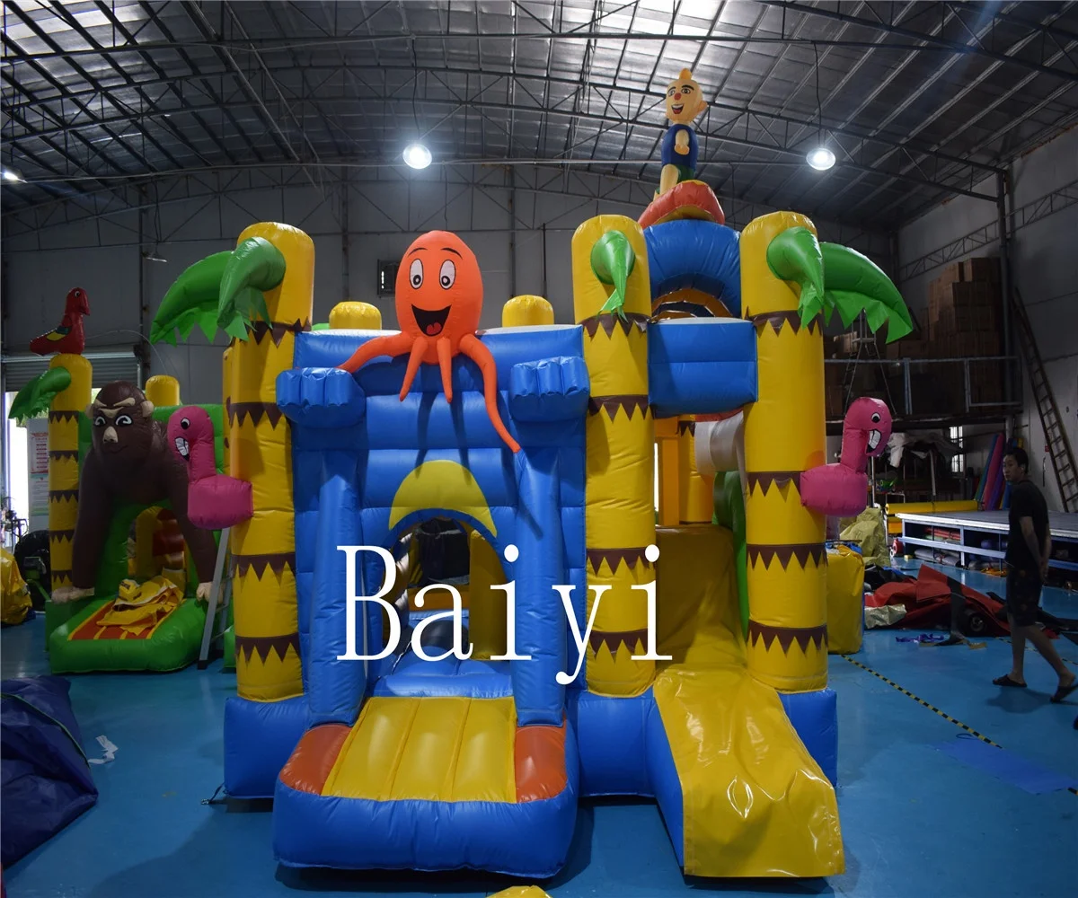 

Unique design colorful jumping castles inflatable bouncer slide for kids, Customized color