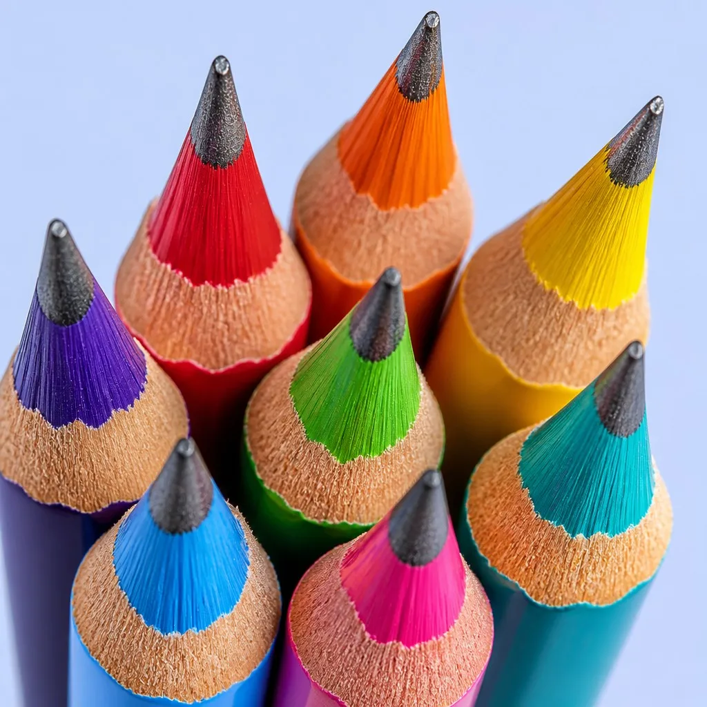 Macro pencil tips &mdash; pigment core detail