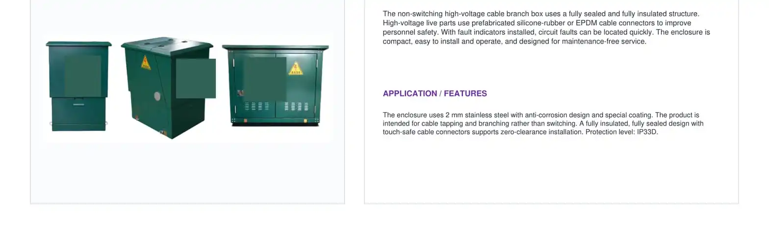 DFW Outdoor HV Cable Branch Box