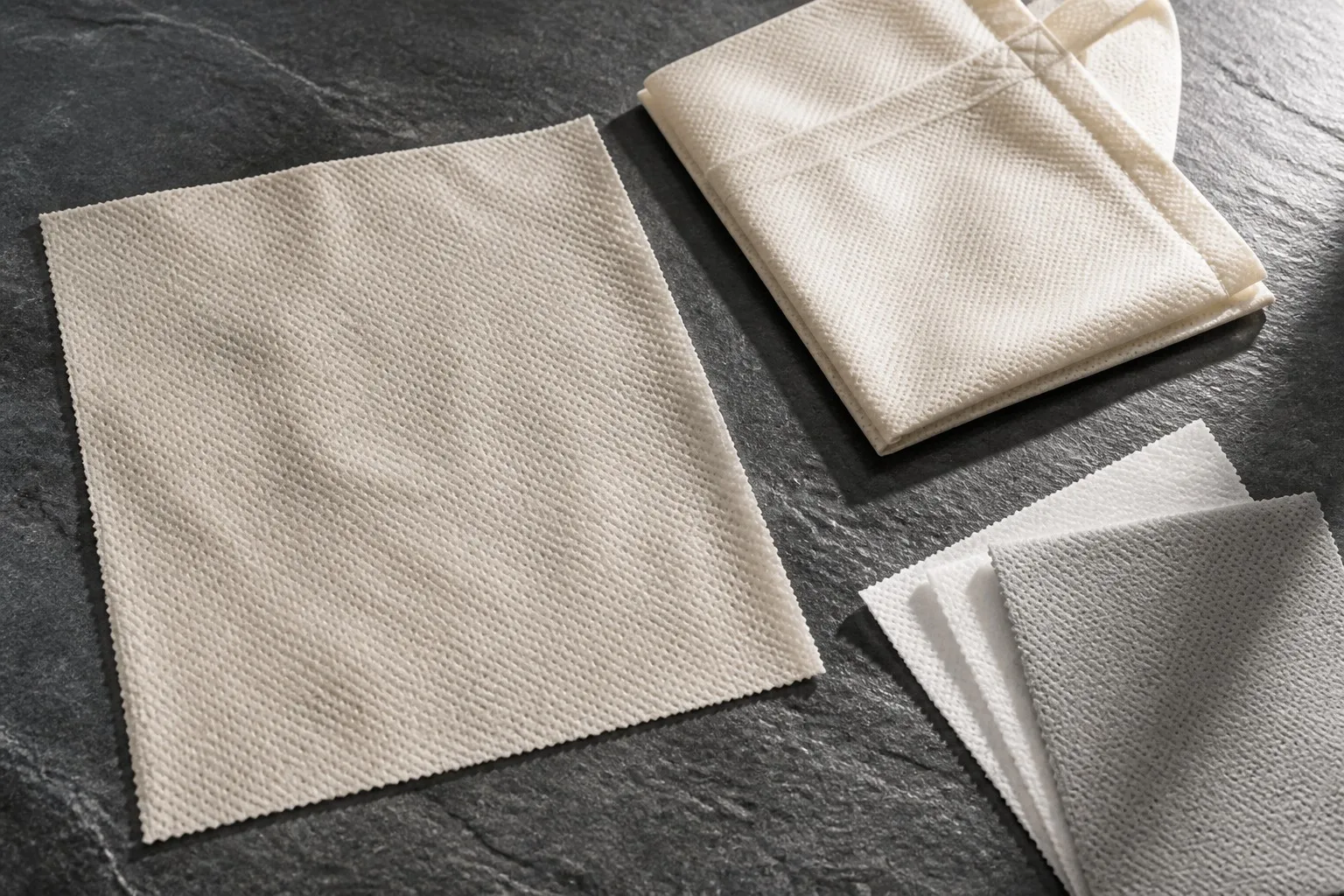 Non-woven polypropylene fabric swatch - pressed fiber texture