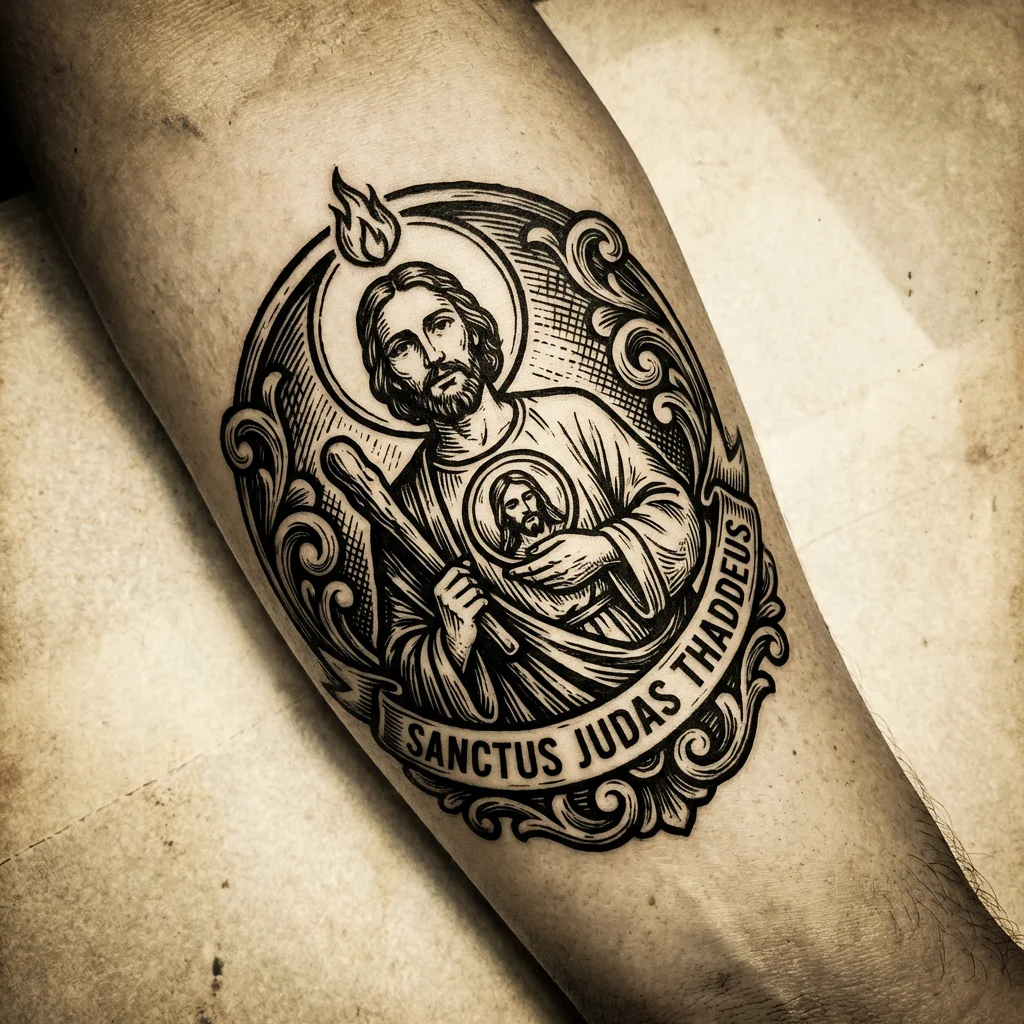 San Judas Tadeo Tattoo Design