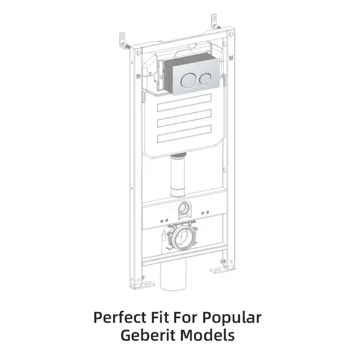 Silver ABS Dual Flush Plate With Round Buttons For Concealed Cisterns