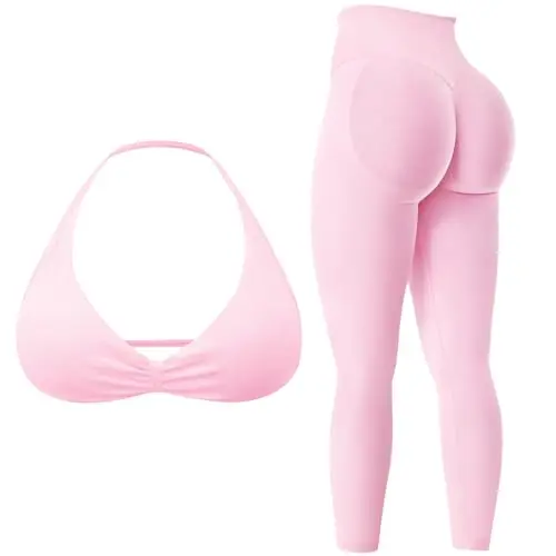 High-Waisted Breathable Solid Color瑜伽服套装