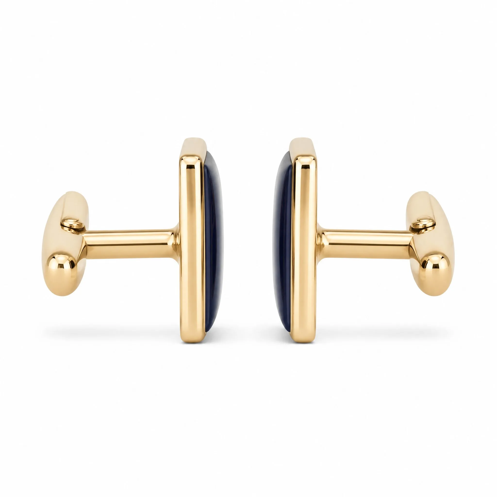 Enamel cufflinks side profile view