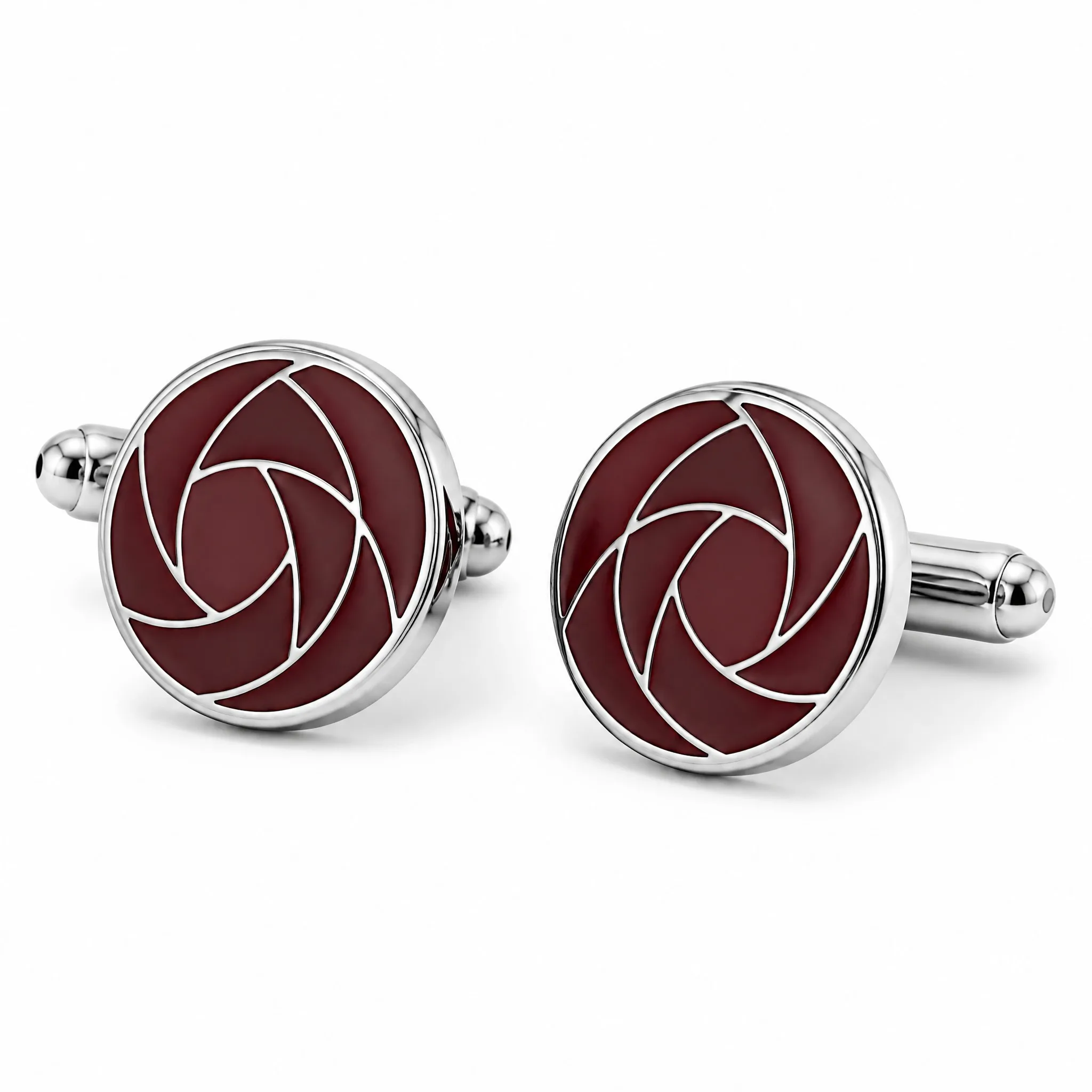Soft enamel cufflinks raised separations 45 degree view