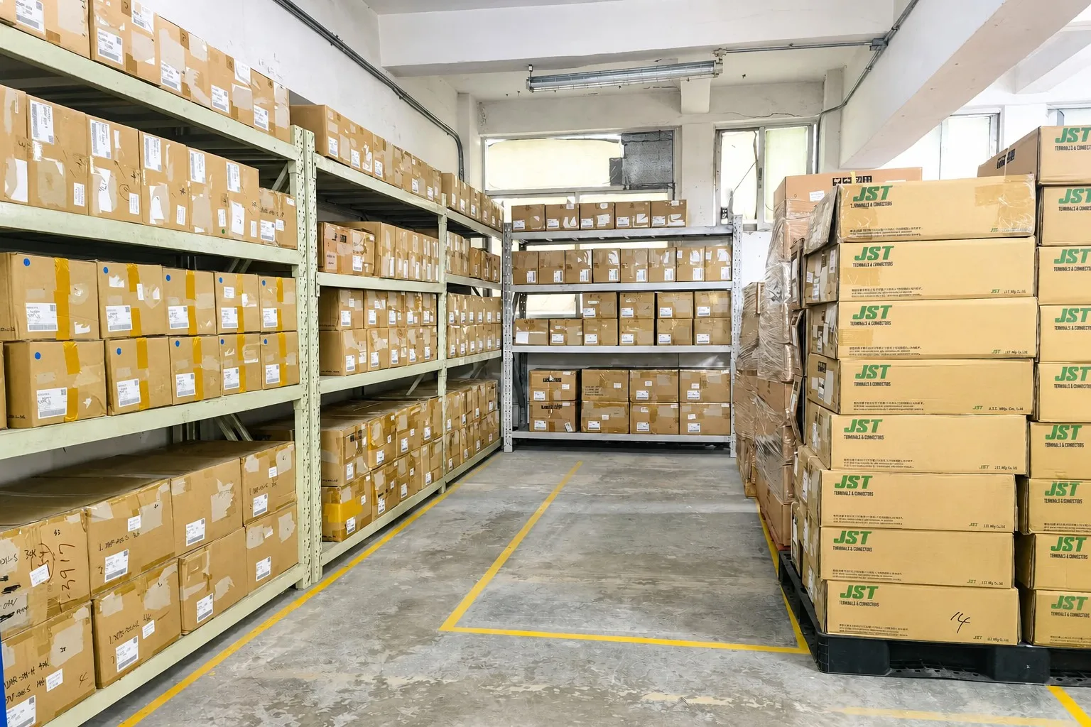 By Technology warehouse — JST and Molex original connector stock in Shenzhen