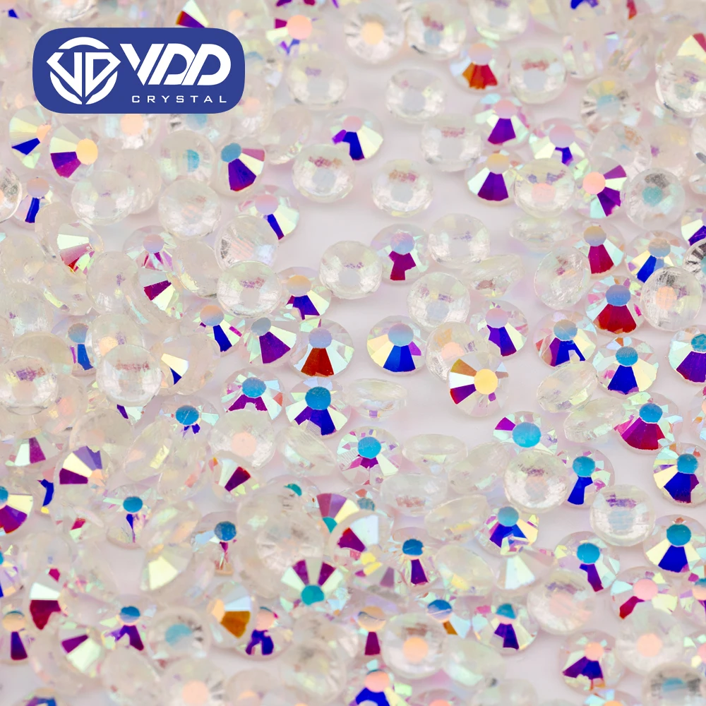 VDD 057 Transparent AB High Quality Hot-Fix Glass Rhinestone Crystal Flatback Strass Stones DIY Garment Decoration Wedding Dress