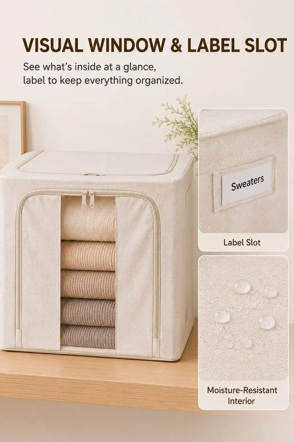 Kinfold Storage Box – Clear PVC window and side label slot for easy organization