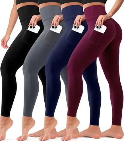 High-Waisted Four向弹力Full Length Yoga Pants