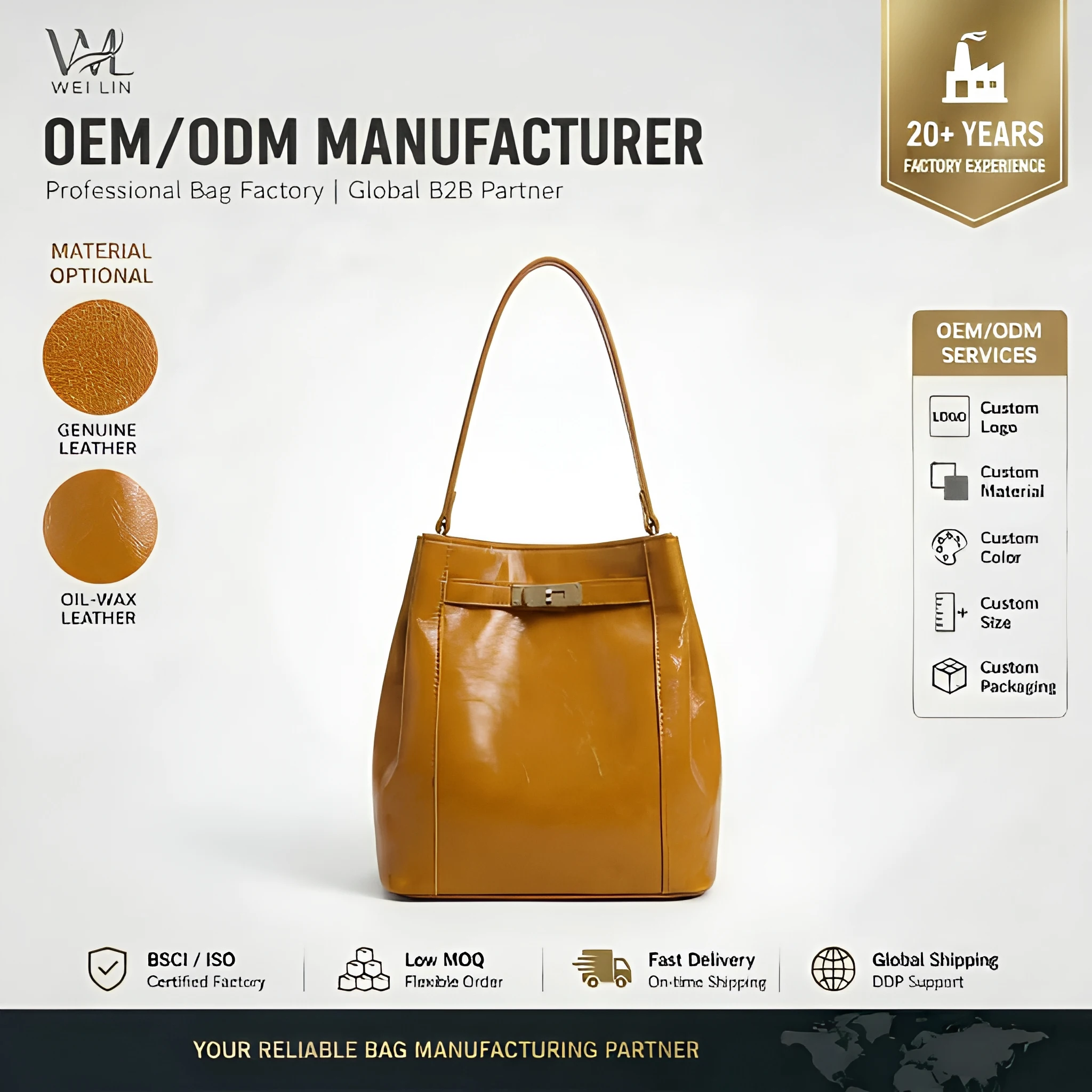 Vintage Leather Underarm Crossbody Bag