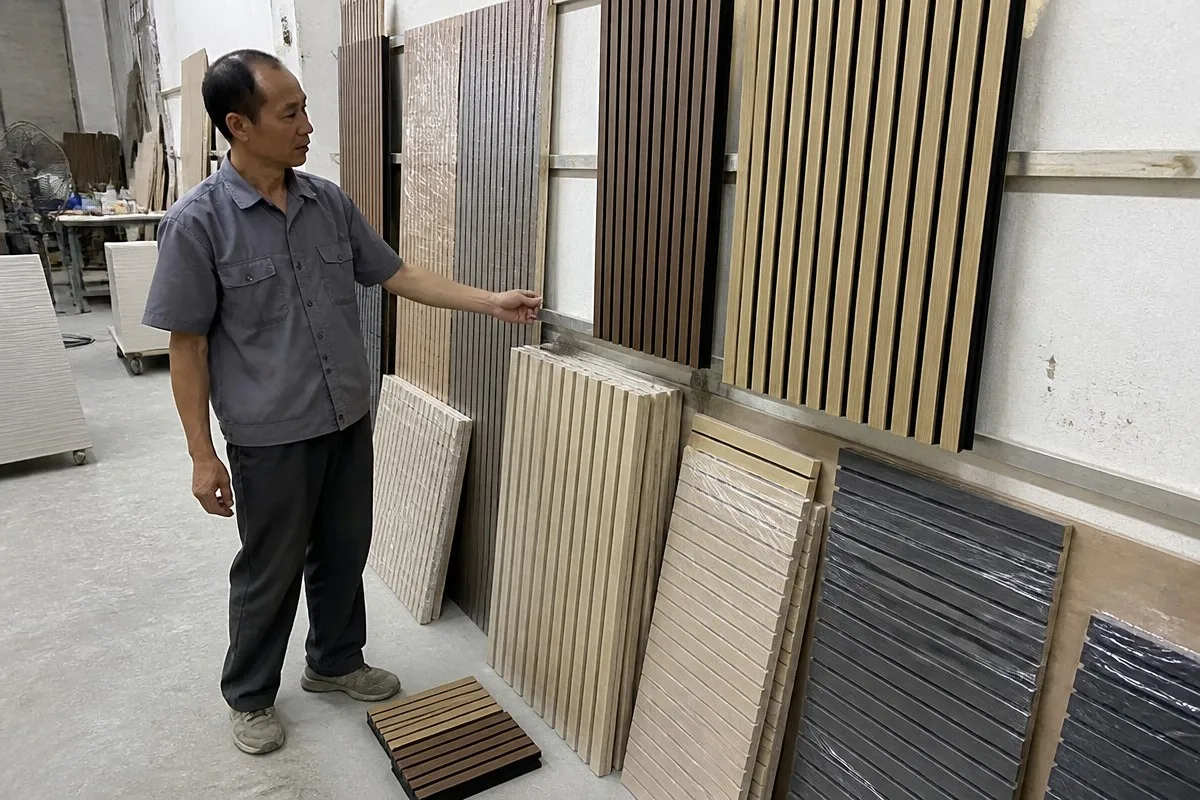 Acoustic panel manufacturer quality evaluation for commercial wall panel orders