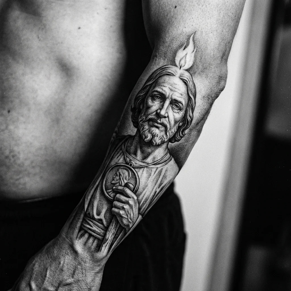 San Judas Tattoo Realism