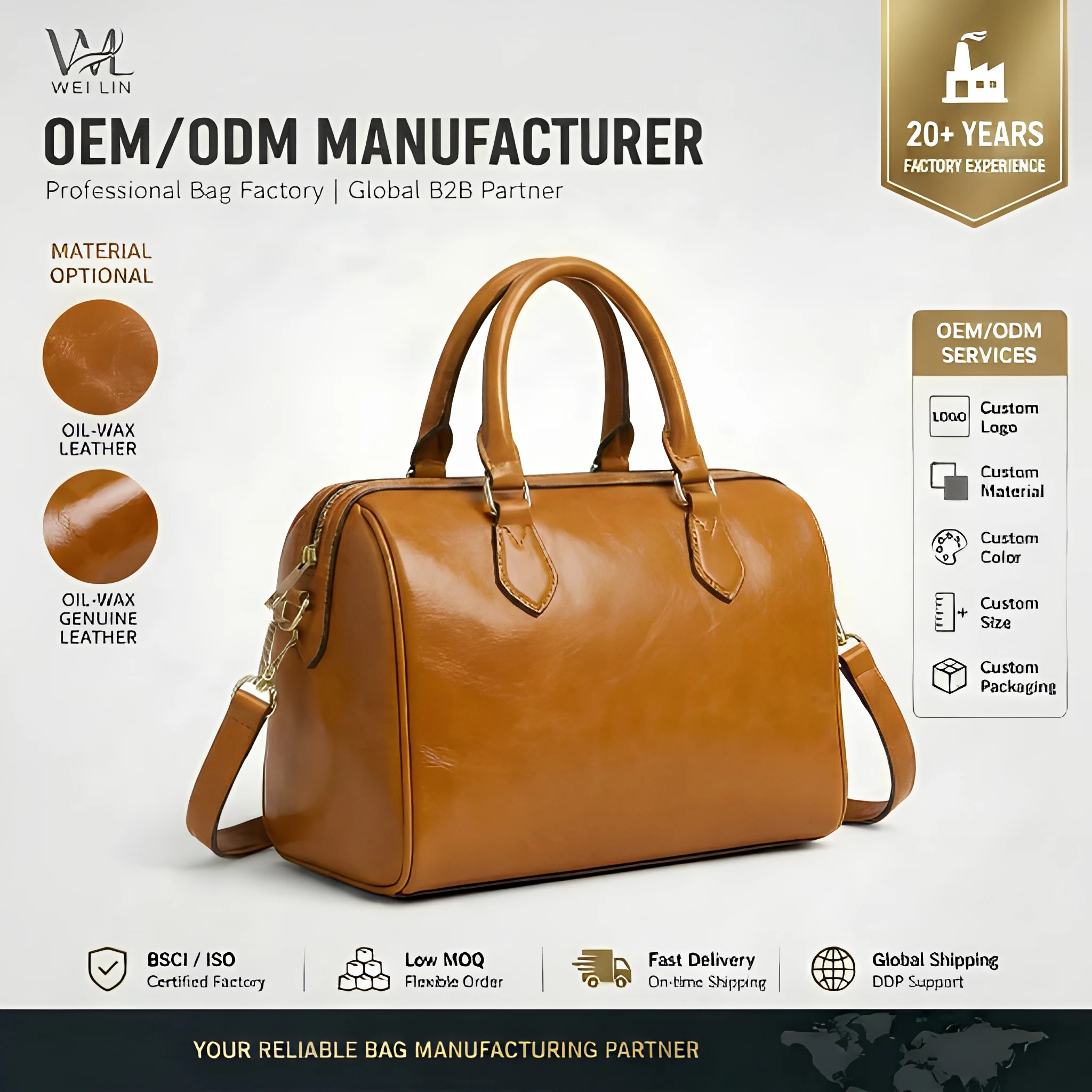 Vintage Leather Magnetic Bucket Crossbody Bag