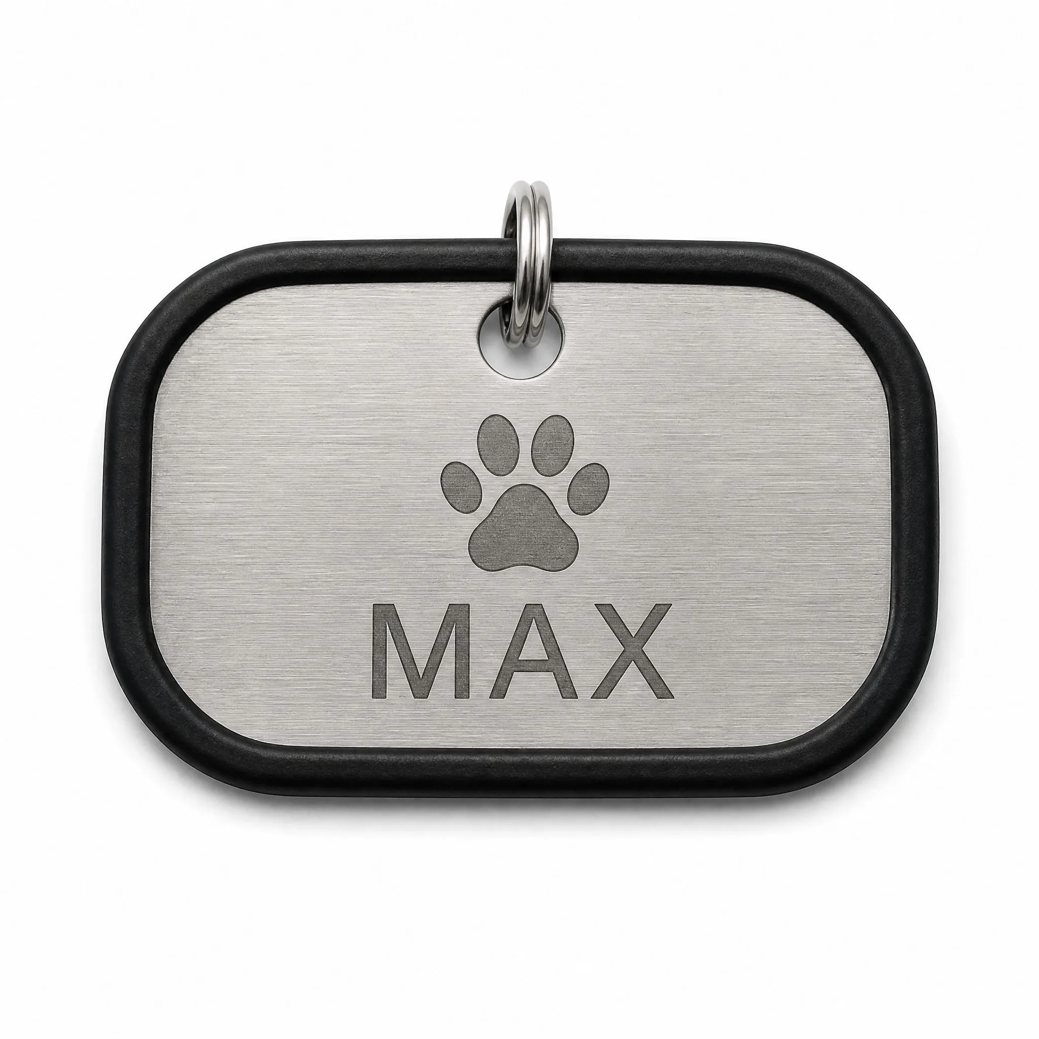 Custom Laser Engraved Stainless Steel Dog Tag - Front View