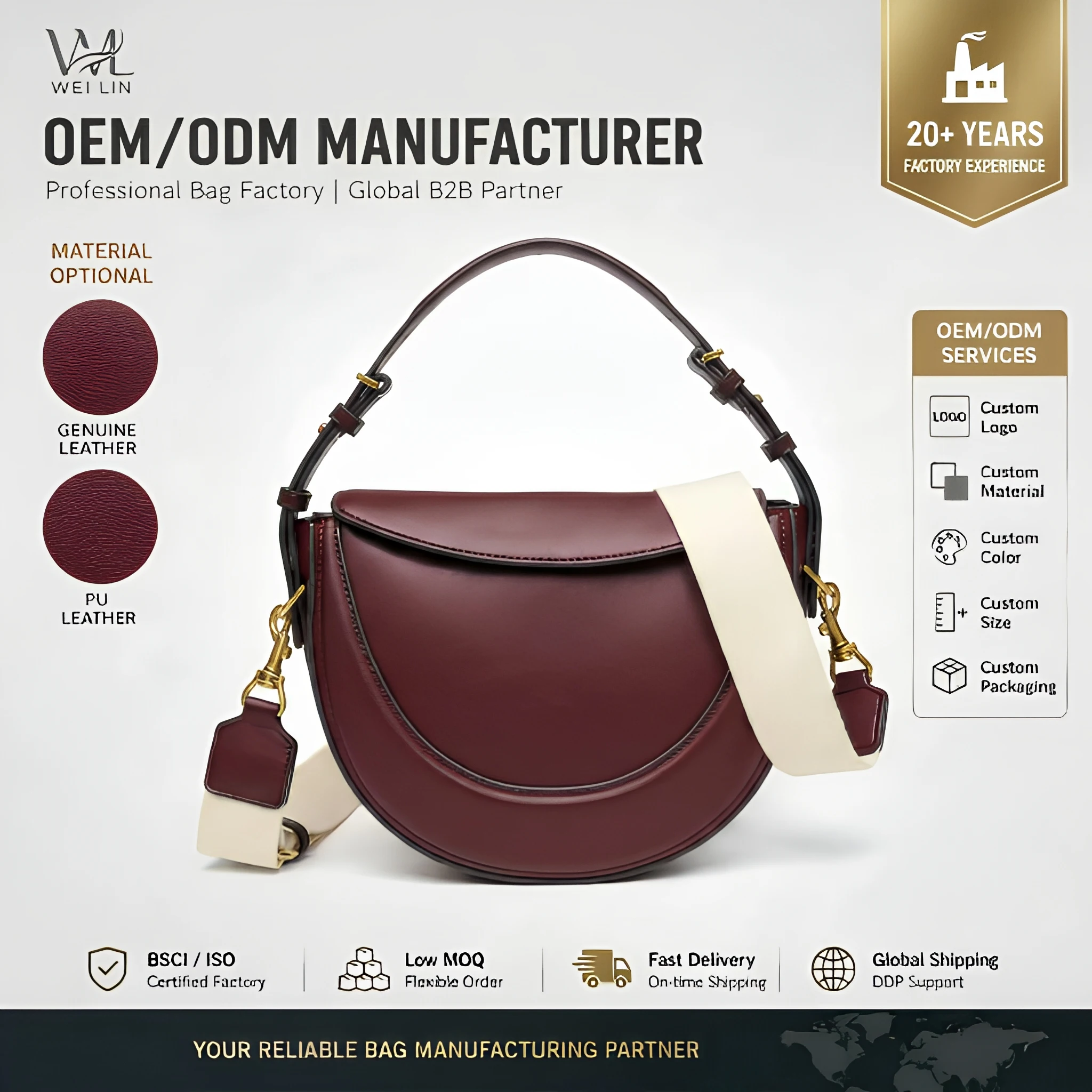 PU Leather Fashion Shoulder Strap Zipper Crossbody Bag Large Capacity Chain Commuter Bag Black Warrior