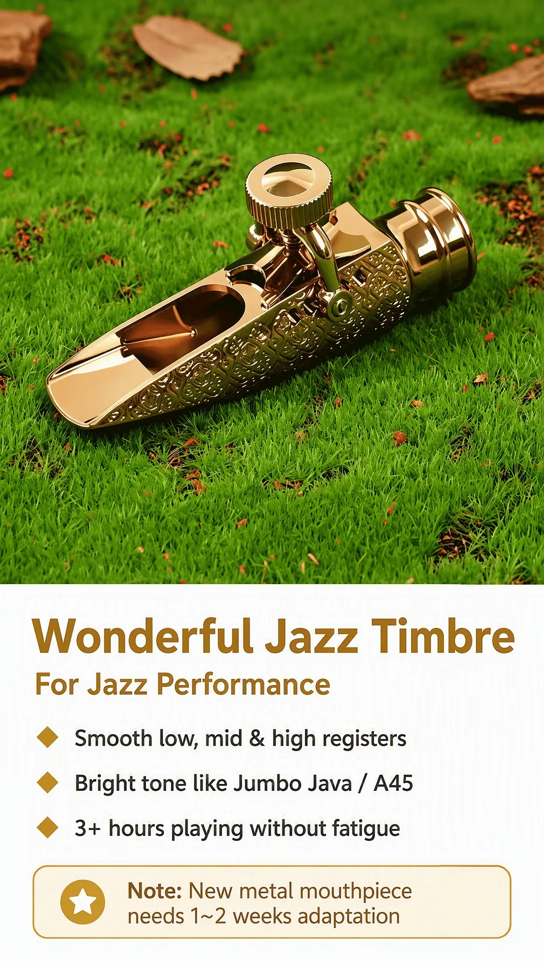 Metall-Altsaxophon-Mundstück JOYLITE Lava Tone Brass Professionelles Jazz-Saxophon-Mundstück – Detail 2