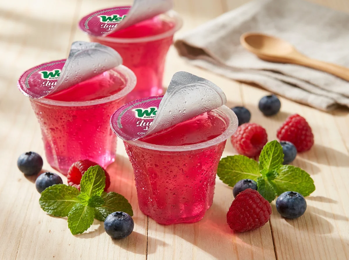 Well4U Raspberry Collagen Jelly Cup close-up