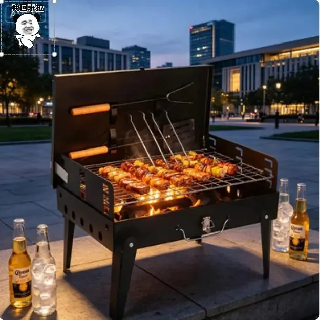 Mountain Camping BBQ Scene