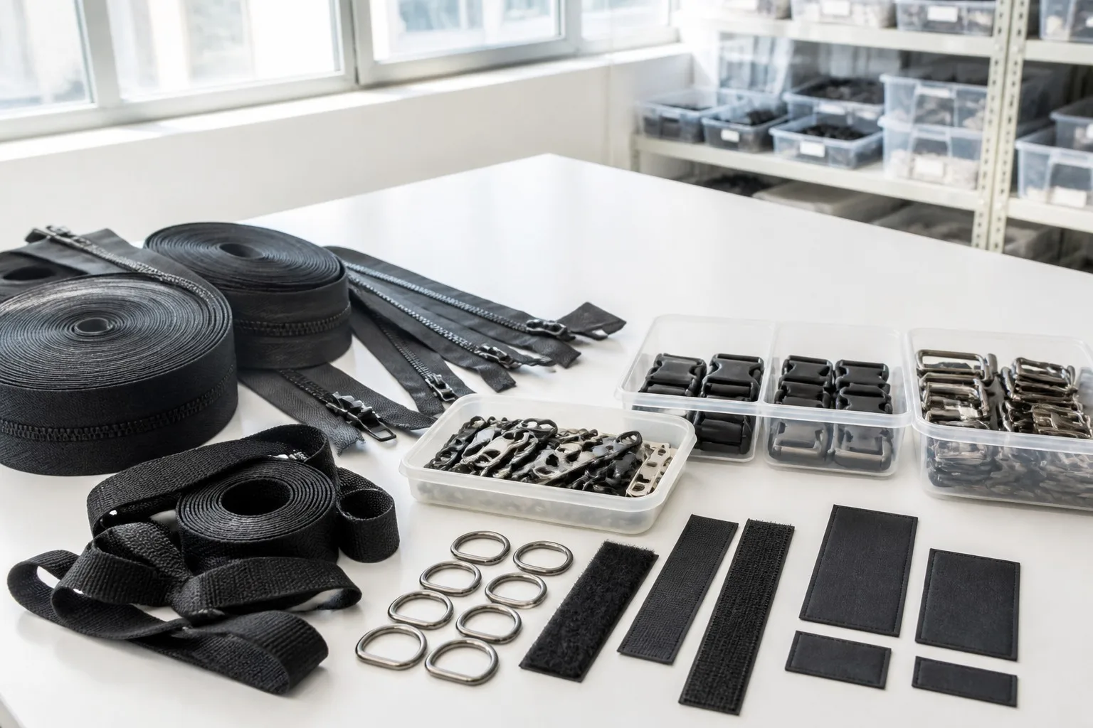 Storage Bag Hardware — factory inspection table