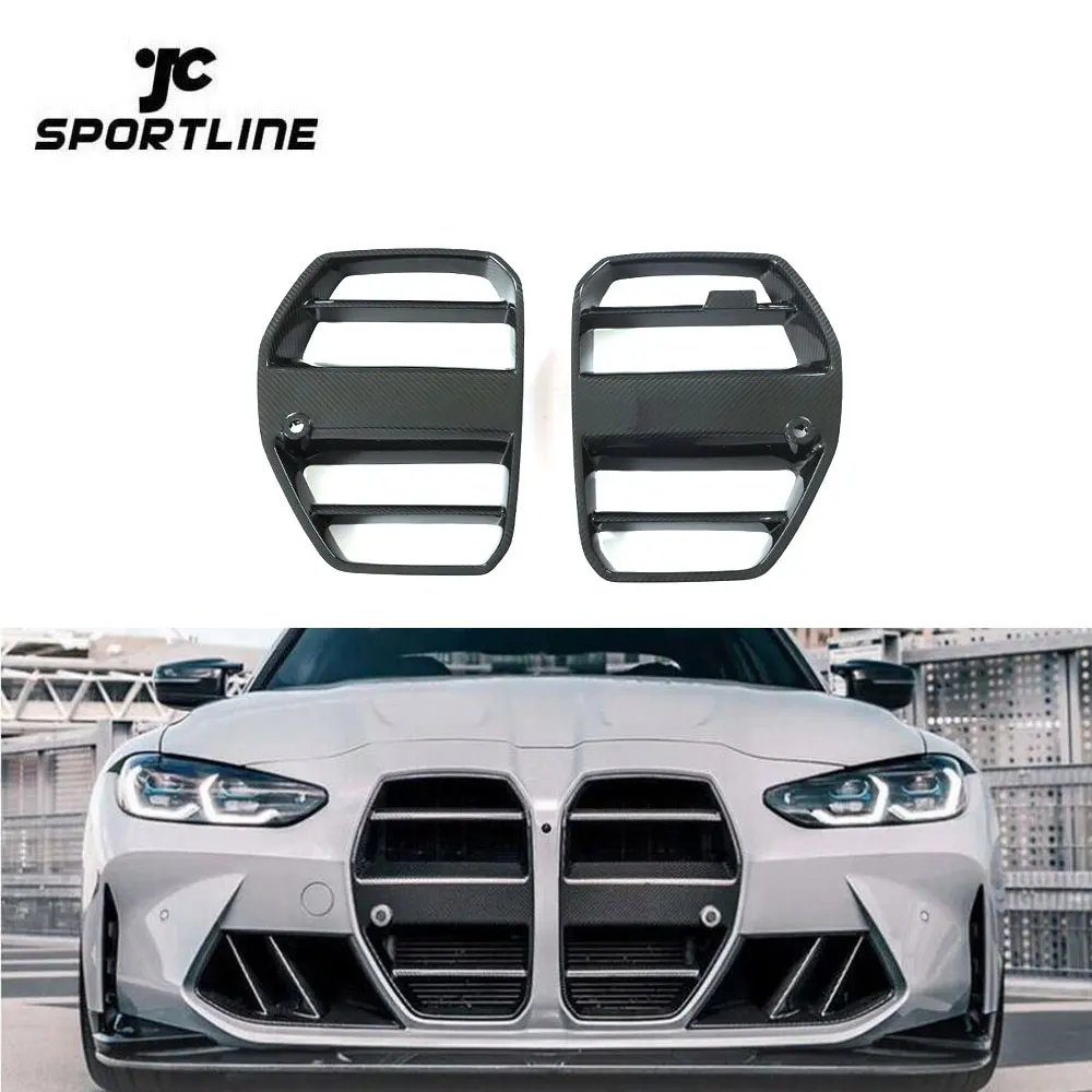 

Dry Carbon Fiber Front Air Duct Vent Grille Mesh For BMW G80 M3 G82 G83 M4 2021 2022 Without ACC