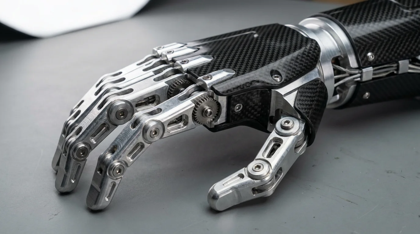 Alloyer CNC machined aluminum 7075 humanoid end-effector robotic hand