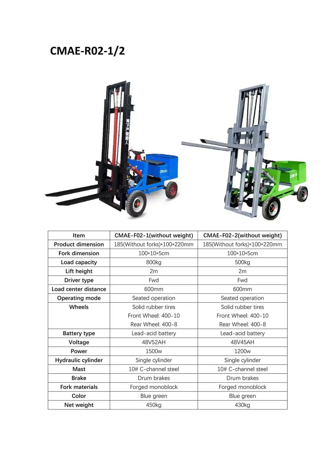 CMAE-F02 Standard Drive Forklift