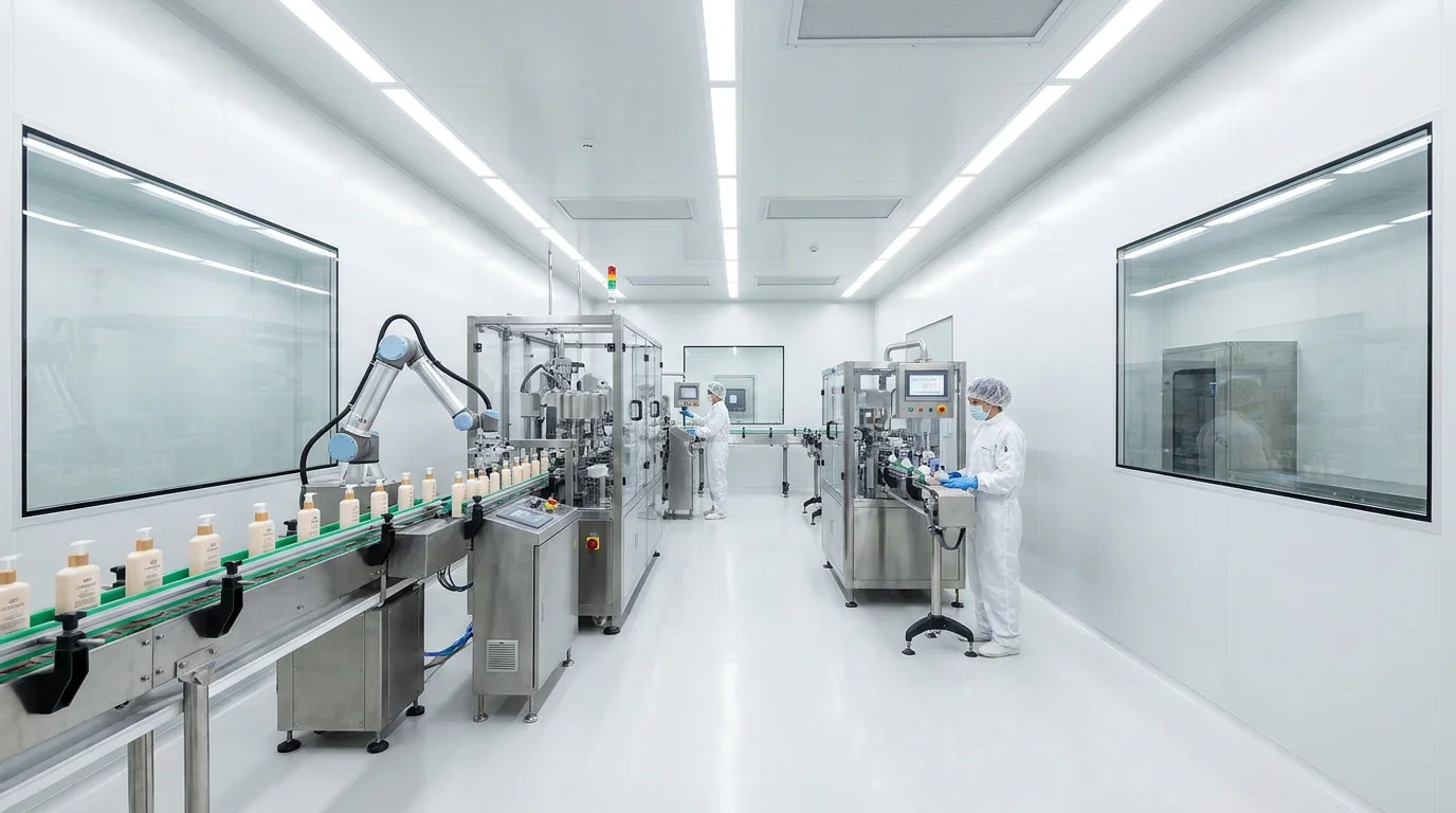 Modern GMP cosmetic manufacturing facility