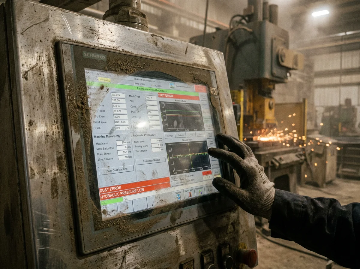 在重粉尘制造现场使用的工业触控屏幕