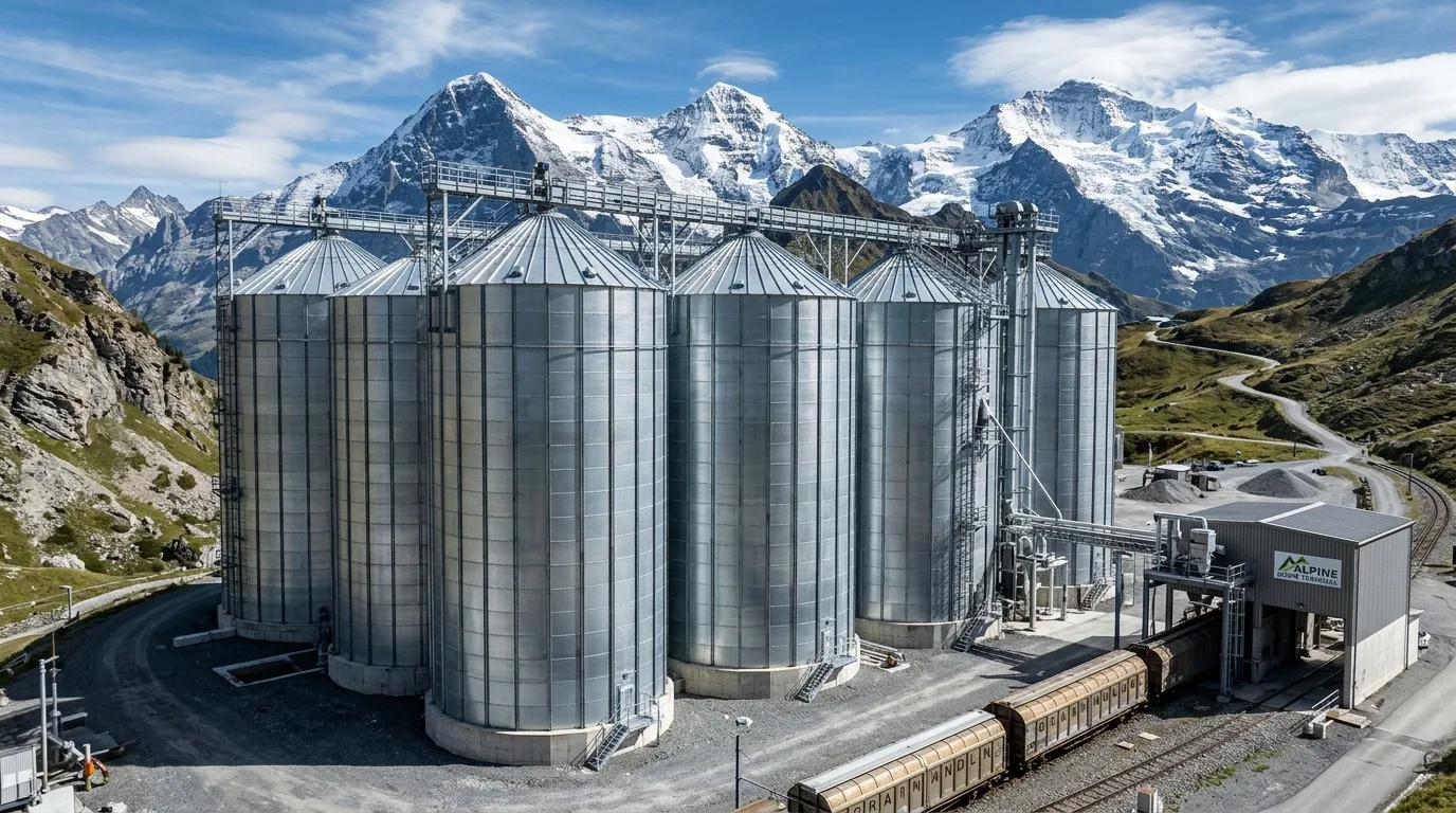 High-Altitude Steel Grain Silo Facility Engineered for Extreme Mountain Environments