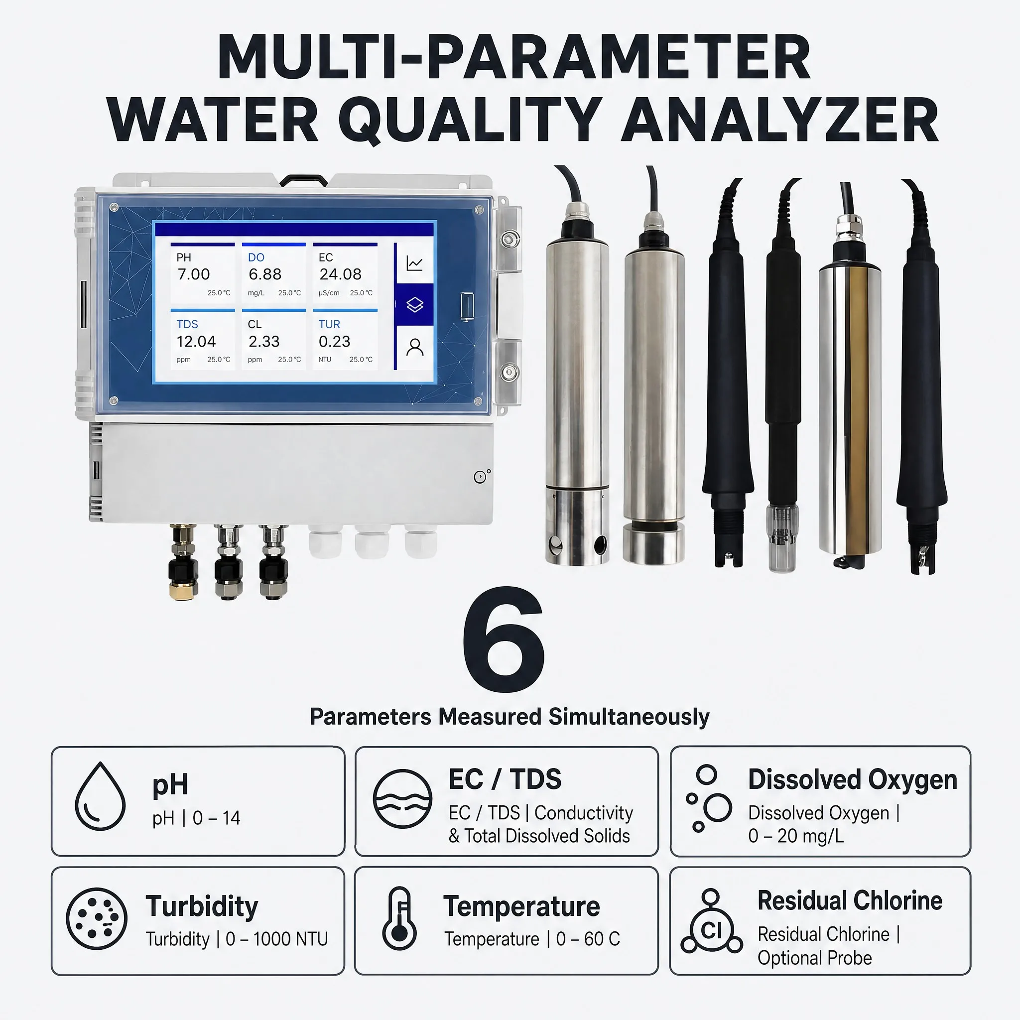 Multi-parameter water quality analyzer specifications