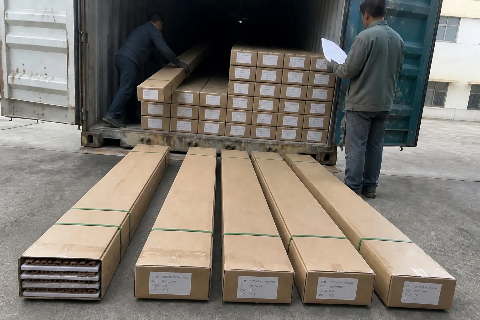 shipping and receiving WPC wall panels from China