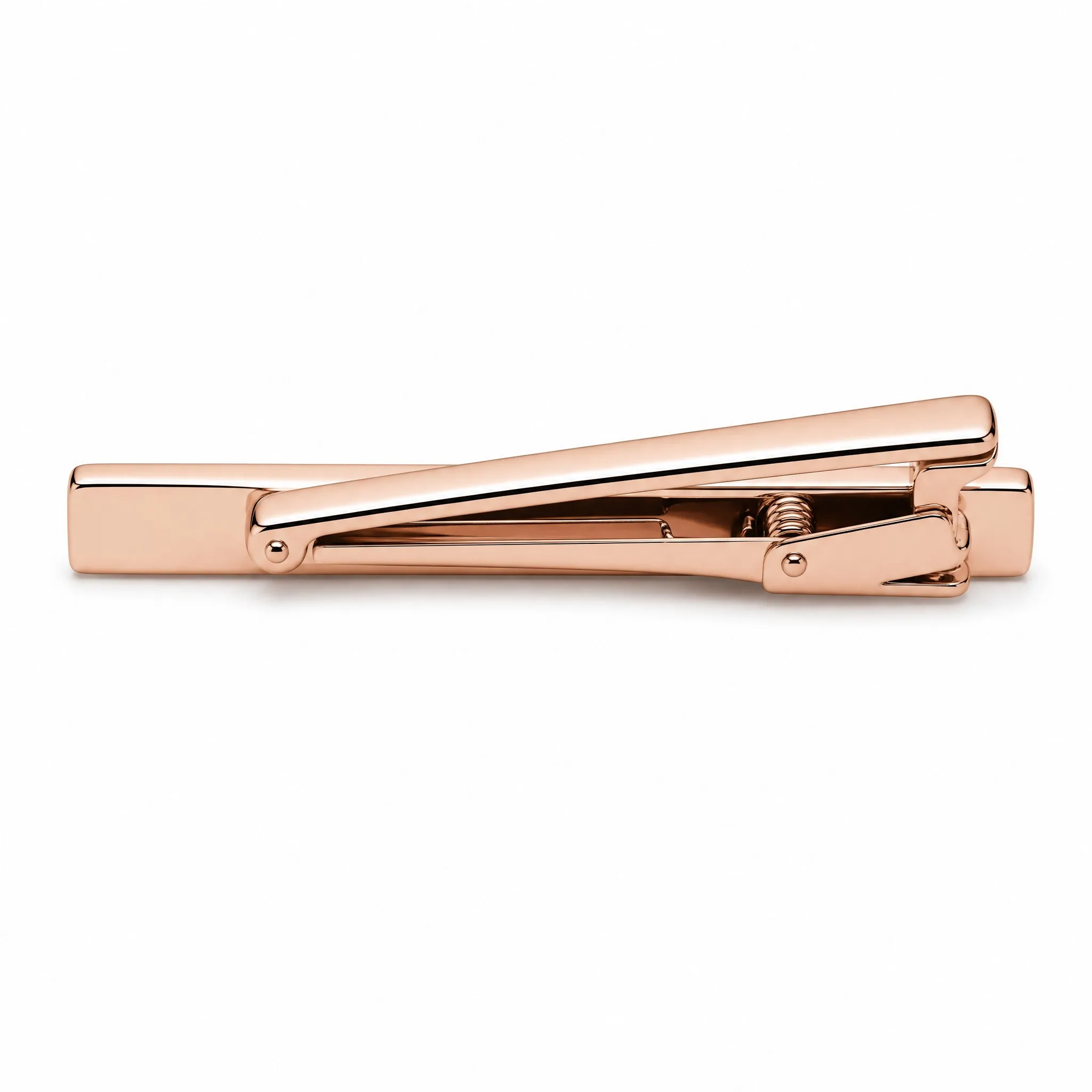 Mirror polished plain tie clip back spring clip mechanism