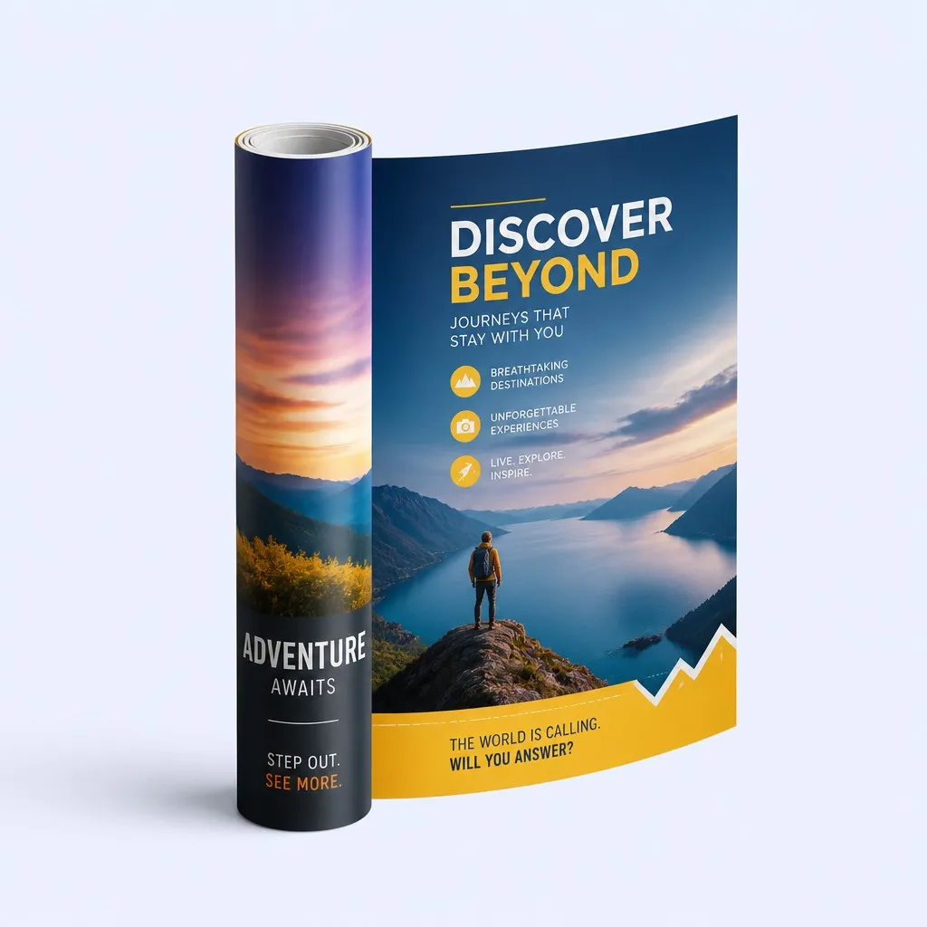 Poster in rolled tube packaging form