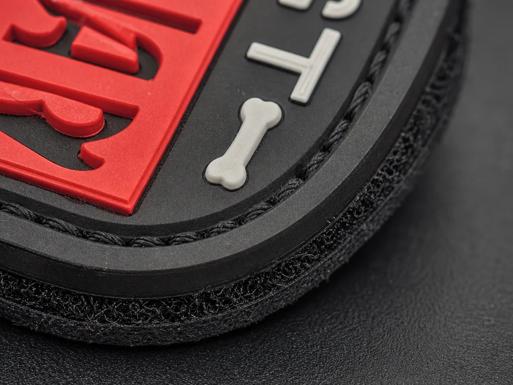 tactical pvc patch recessed sewing trench with hook velcro backing
