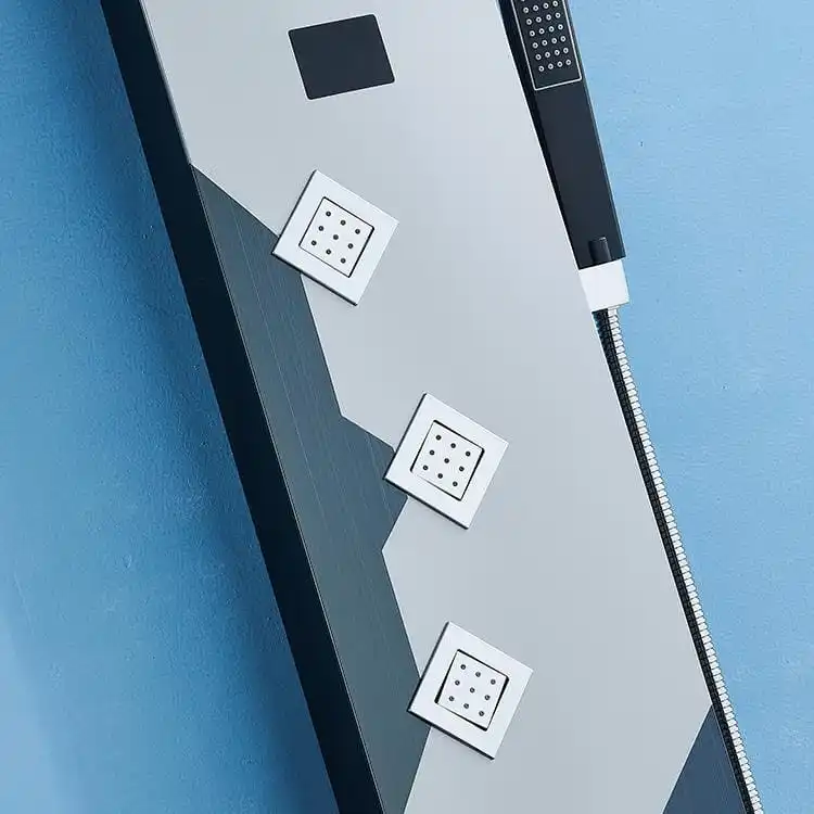 Tri-Diamond Hydro-Massage Spray Modules and Handheld Wand stainless-steel-shower-panel-jets