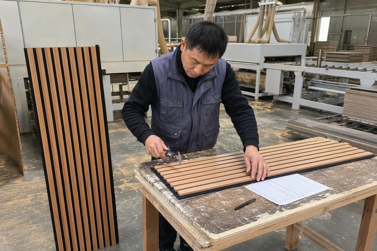Acoustic panel manufacturer in-process quality inspection and dimensional control