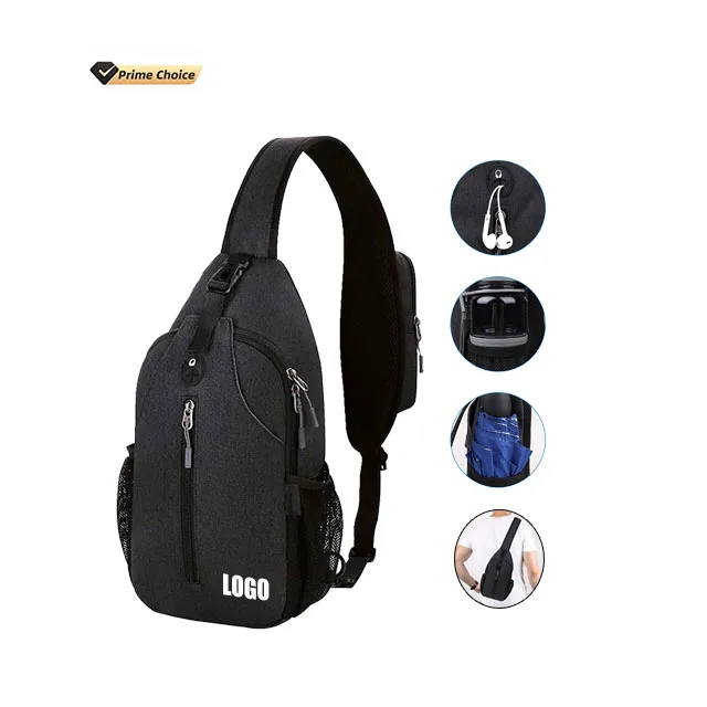 

custom wholesale unisex Crossbody Sling Backpack Sling Bag Travel Hiking Chest Bag Daypack women men's messenger bags